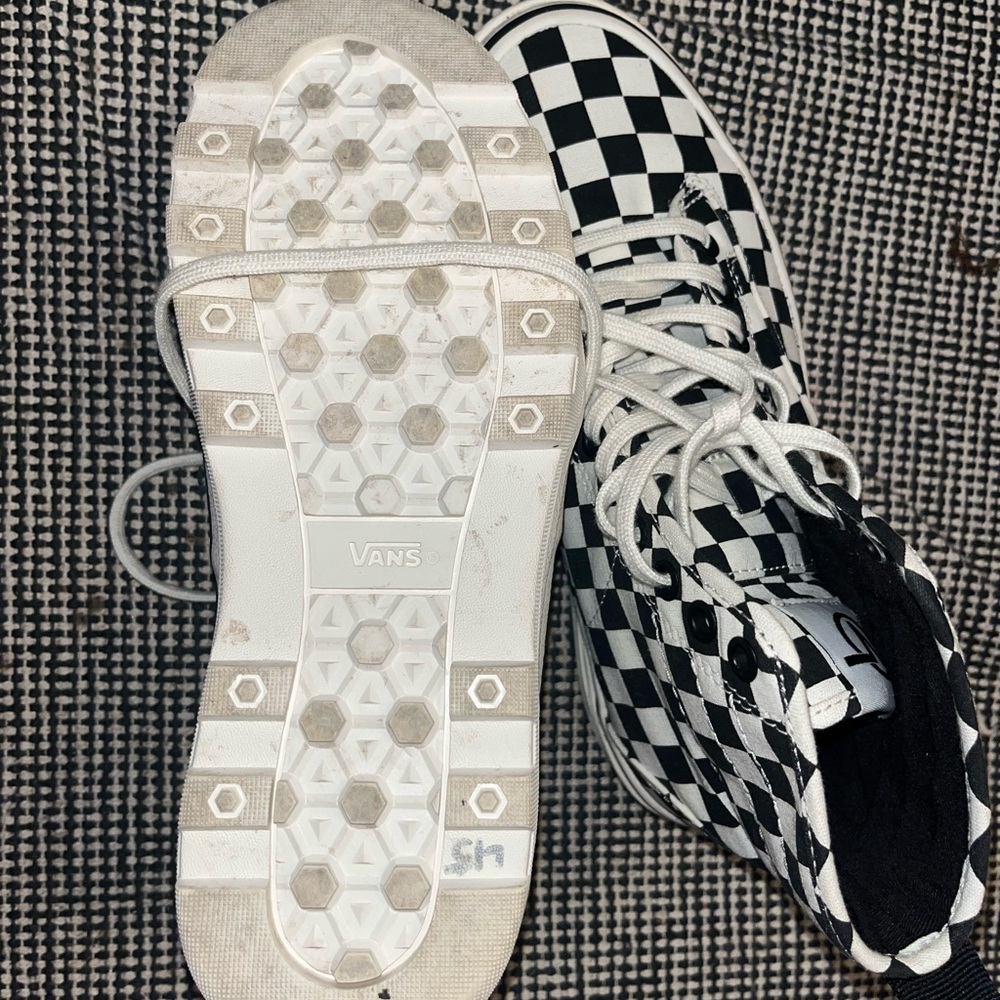 High Top Checkered Vans - image 4